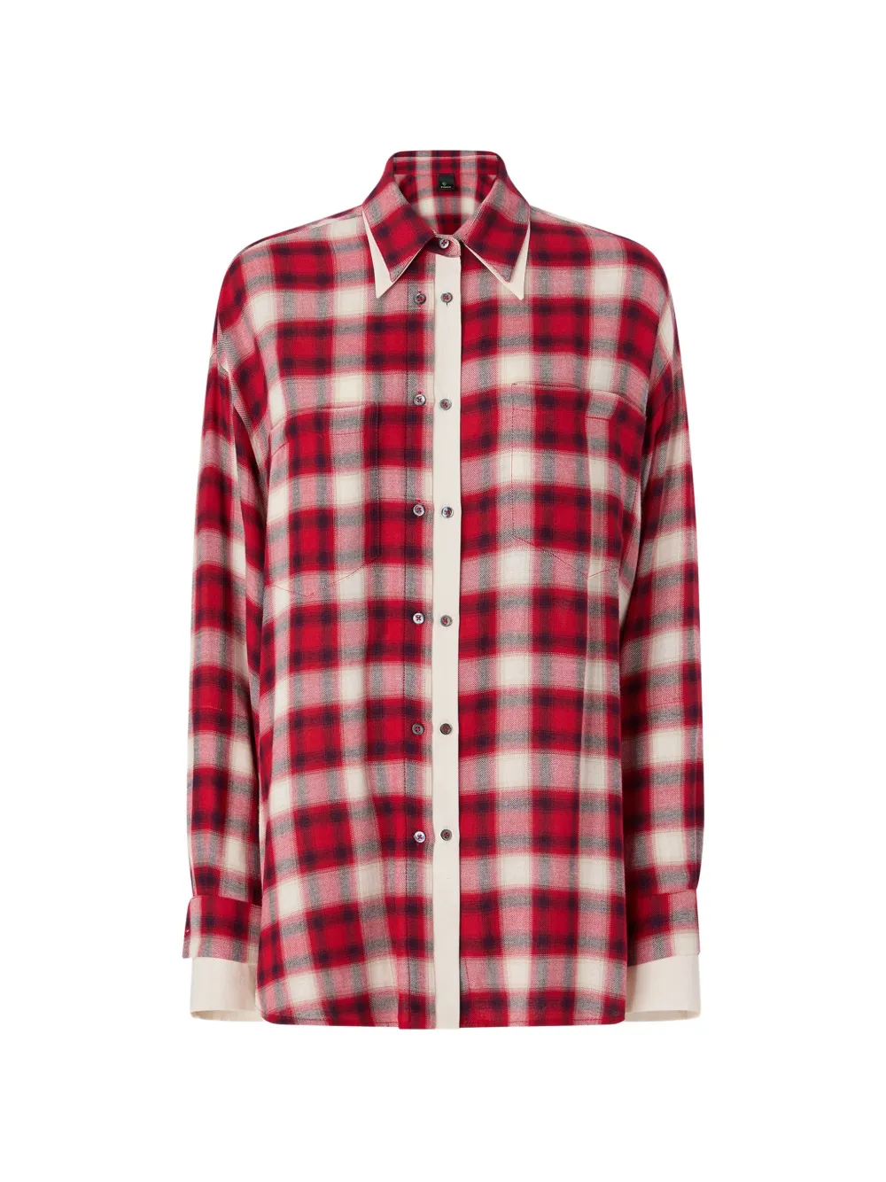 PINKO Geruit overhemd met zakdetail Rood