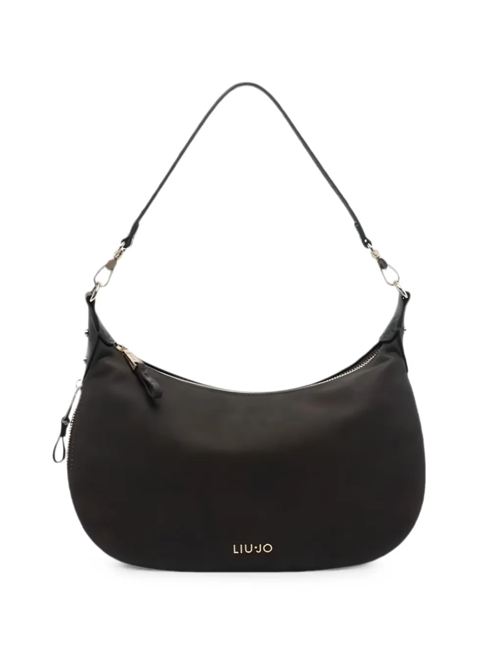 LIU JO medium Hobo logo-detail grained shoulder bag - Marrone