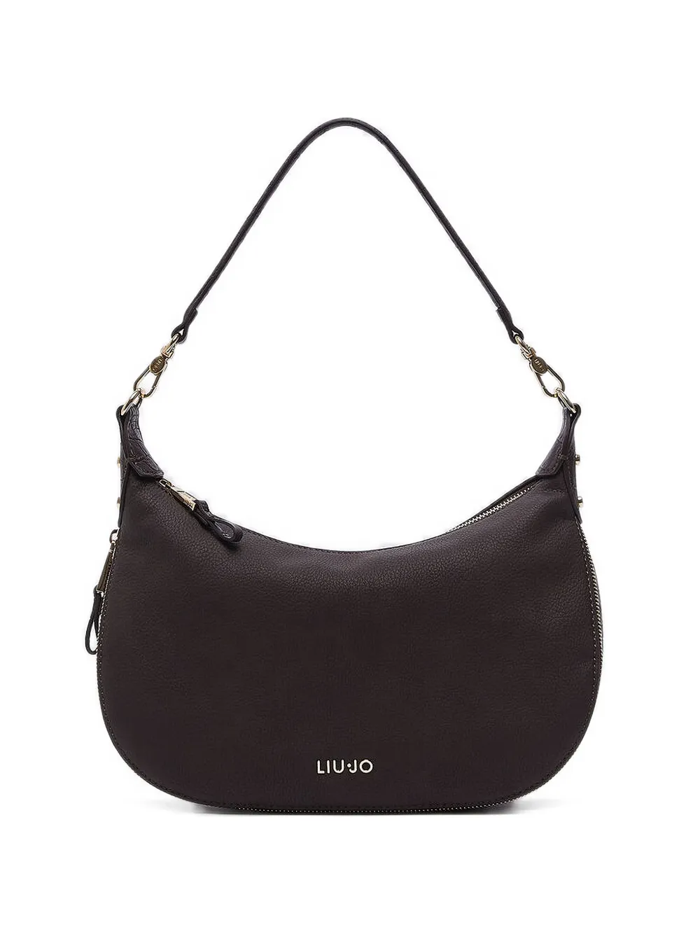 LIU JO medium Hobo logo-detail grained shoulder bag - Marrone
