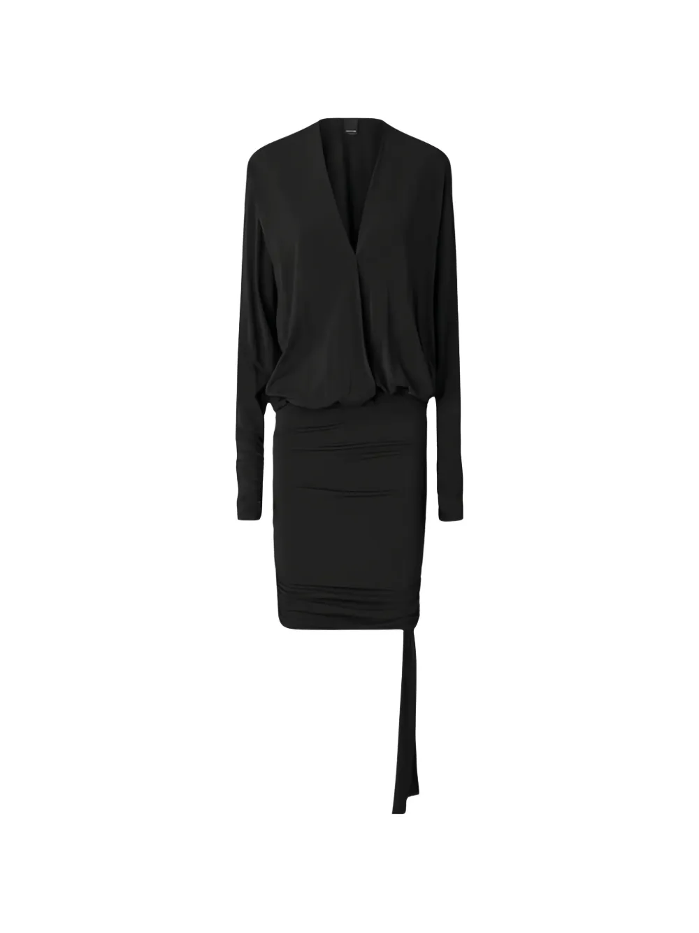 PINKO ruched draped-detail mini dress - Nero