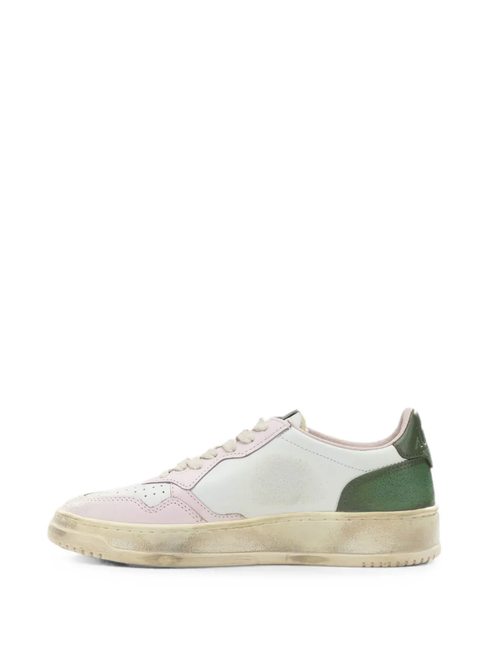 Autry Medallist distressed-effect panelled low-top sneakers Wit