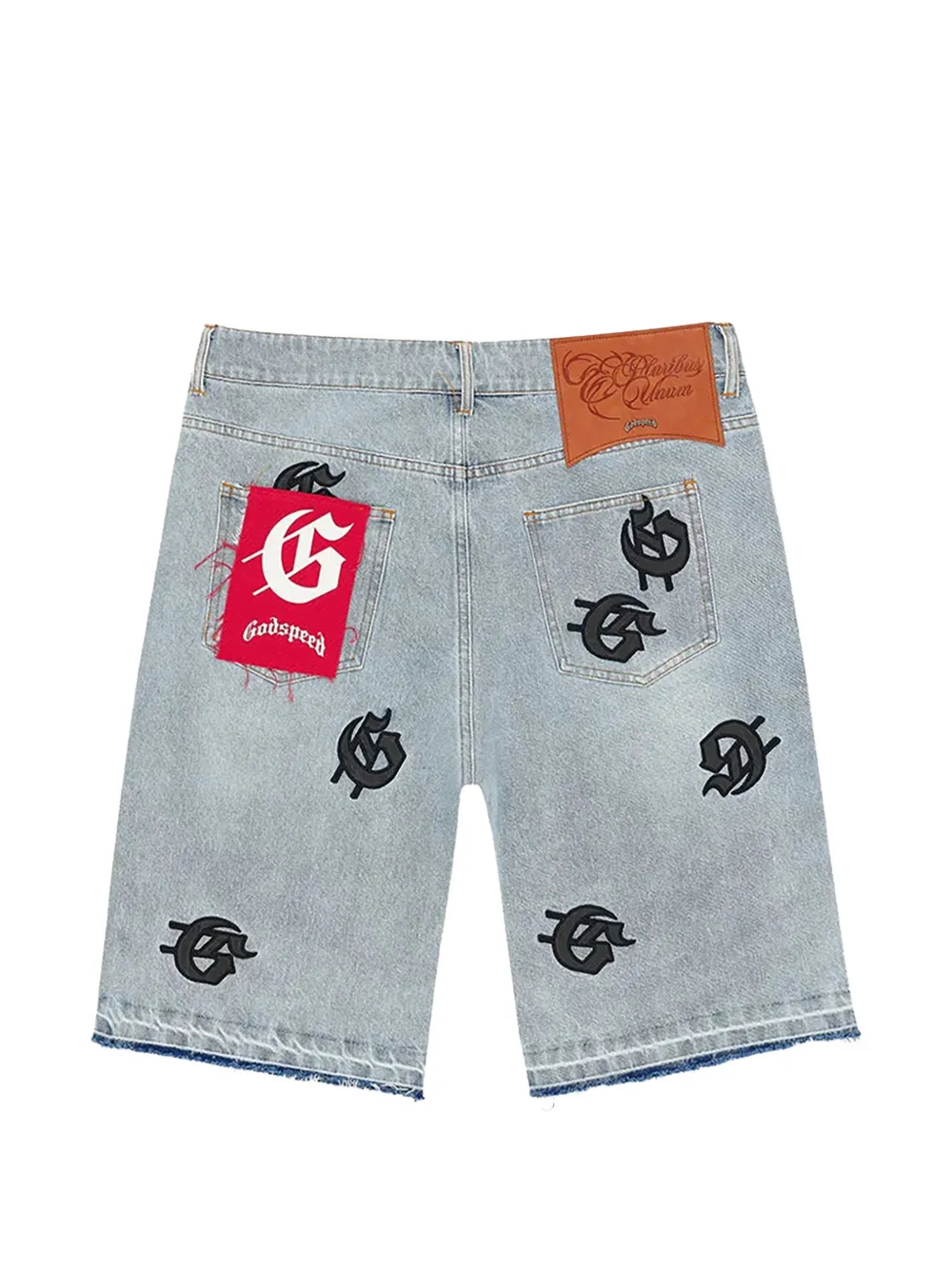 GODSPEED Infinity shorts met logo-patch Blauw
