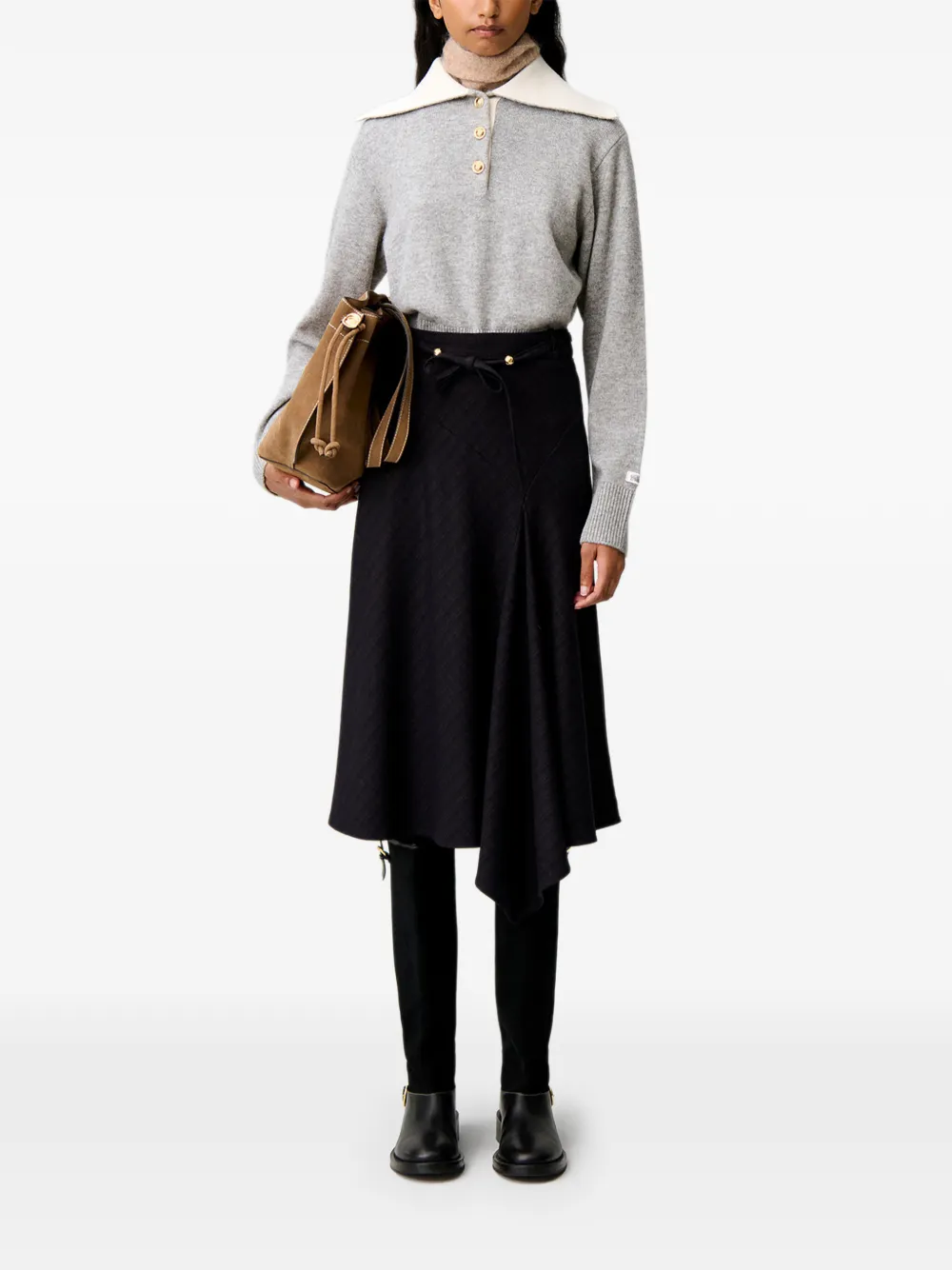 Claudie Pierlot Asymmetrische rok Zwart