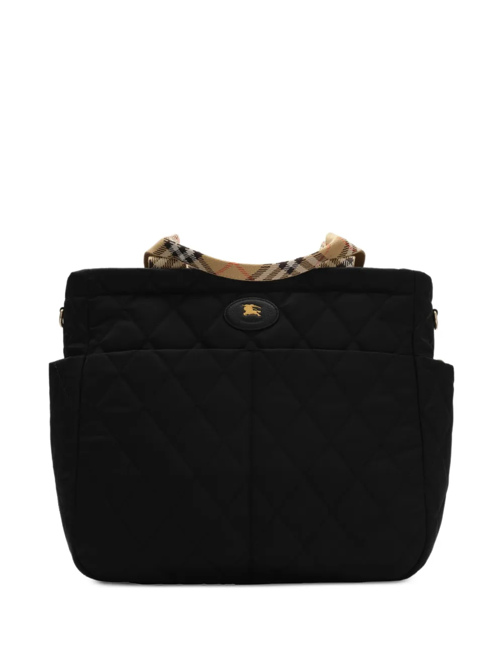 Burberry Kids Check-trim quilted nylon changing bag - Schwarz