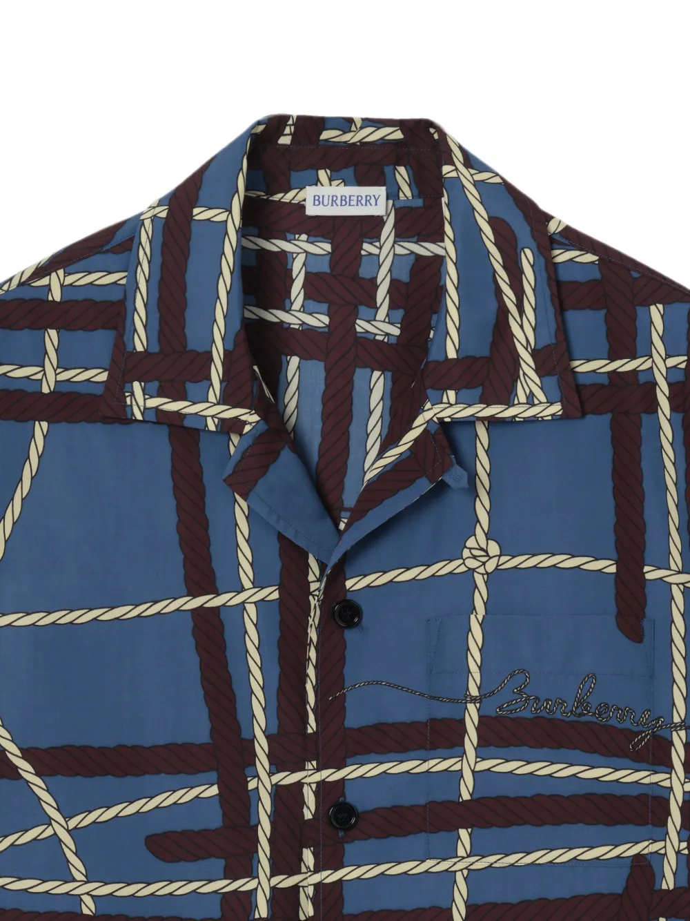 Burberry Ruimvallend katoenen geruit overhemd Blauw