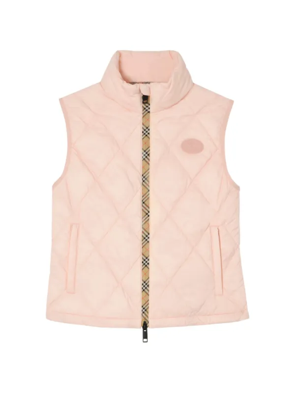 Burberry パッカブル キルティング ベスト | ピンク | FARFETCH JP