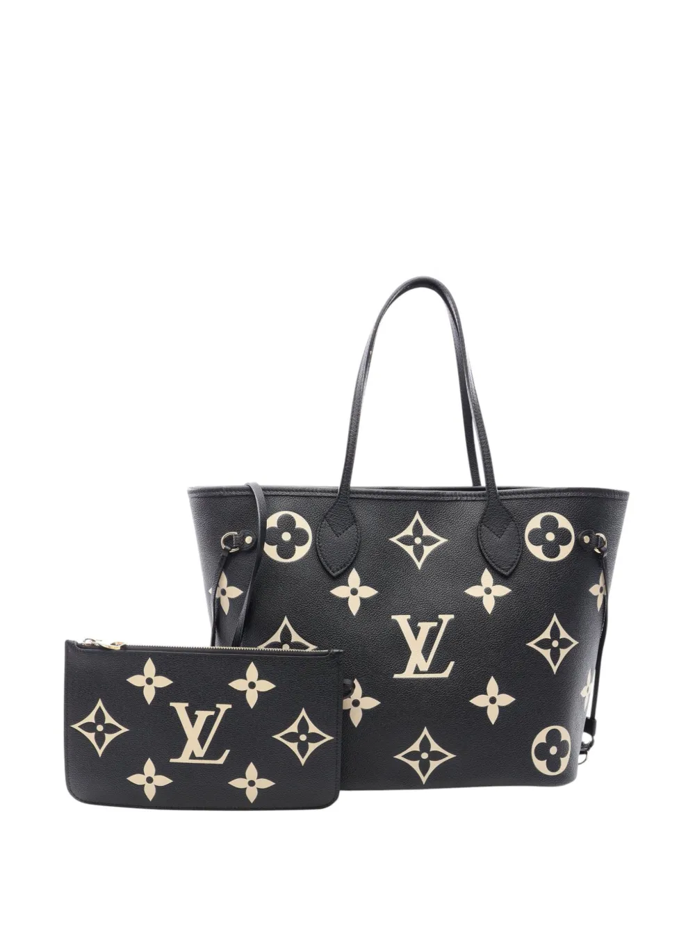 Louis Vuitton Pre-Owned 2021-2026 Bicolor Monogram Giant Empreinte Neverfull MM tote bag - Black