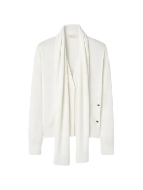 RETORI scarf-detail silk cardigan