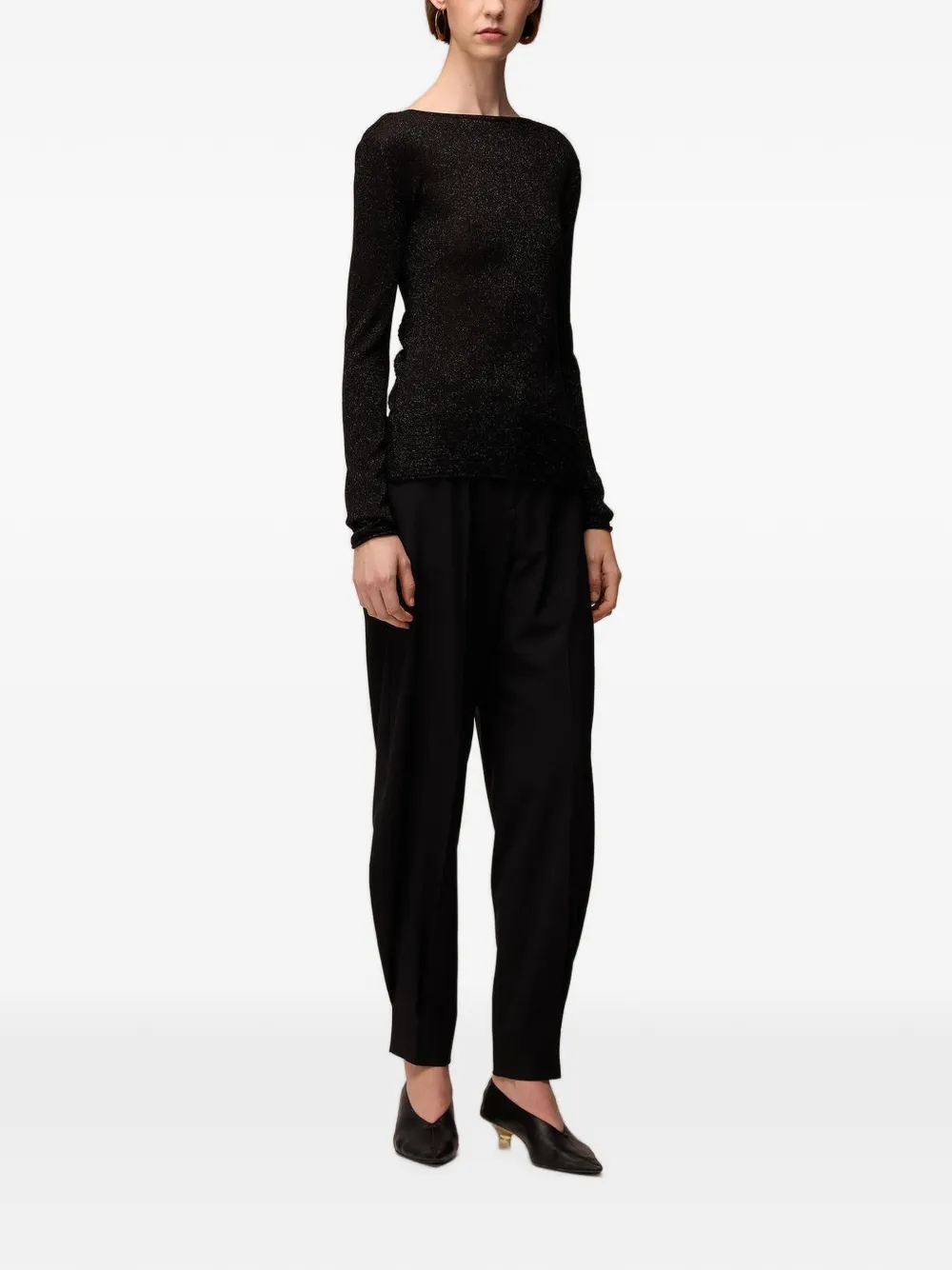 RETORI shirt met V-hals Zwart