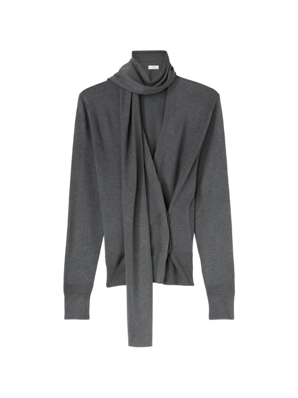 RETORI scarf-detail silk cardigan - Grigio