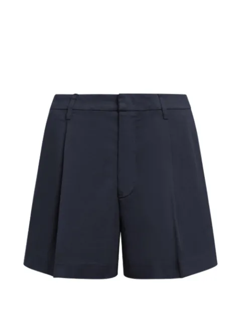 DONDUP Lori pleated logo-plaque shorts
