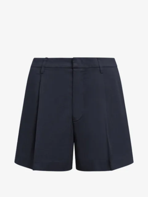 DONDUP Lori pleated logo-plaque shorts