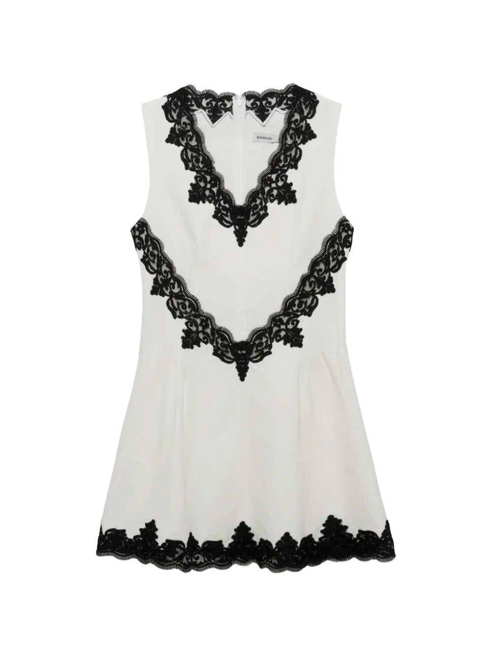 Simkhai Minna lace-trim mini dress - Bianco