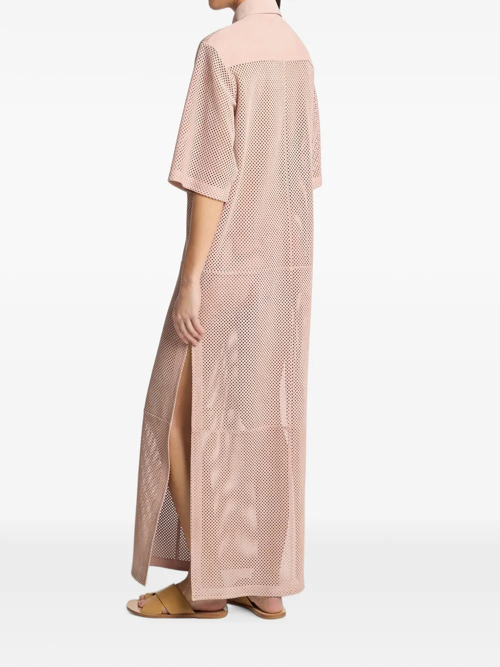 Michael Kors Collection perforated-leather maxi dress Roze