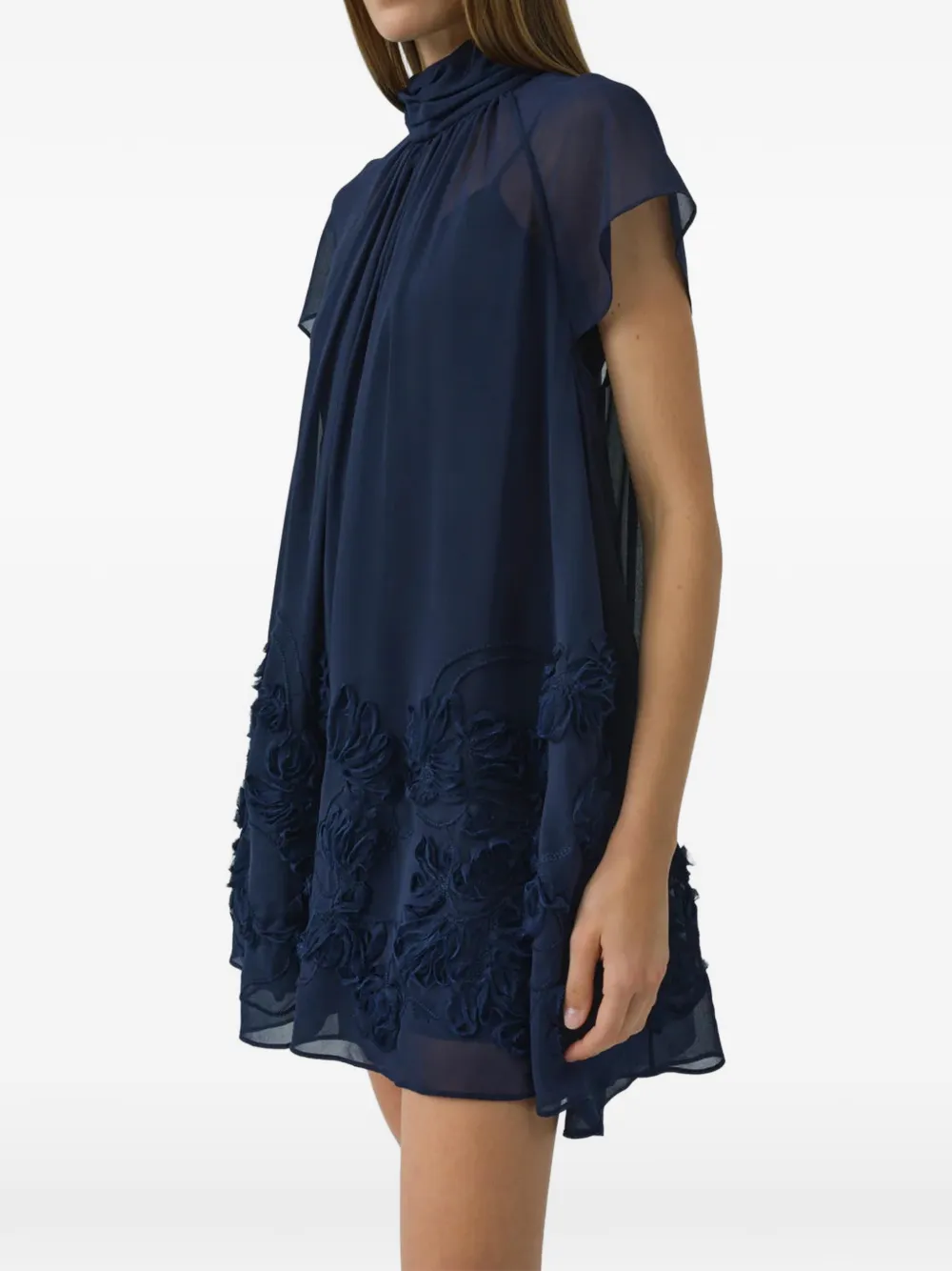 SIMKHAI Aviel mini-jurk met bloemapplicatie Blauw