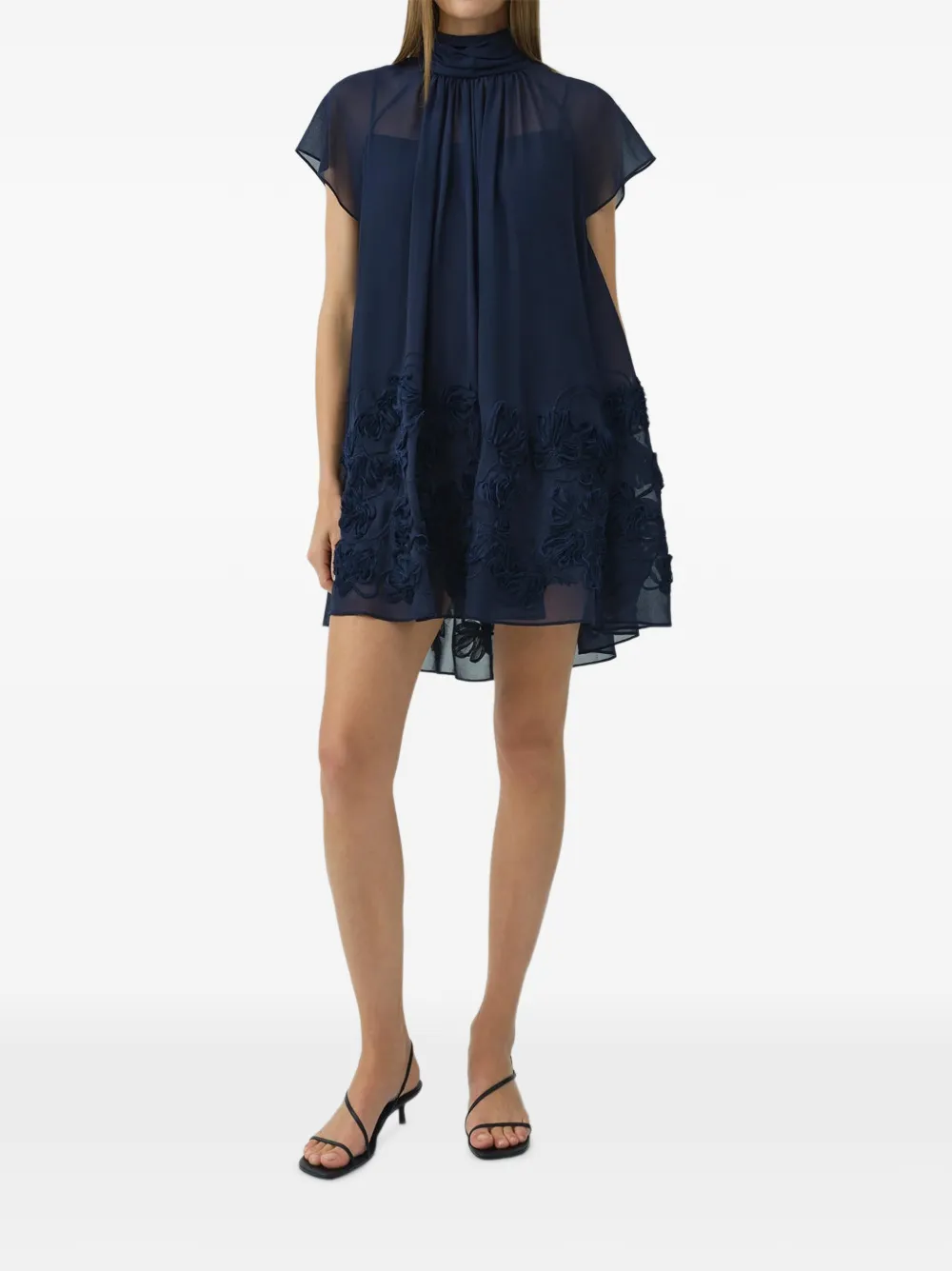 Simkhai Aviel floral-appliqué mini dress - Blu