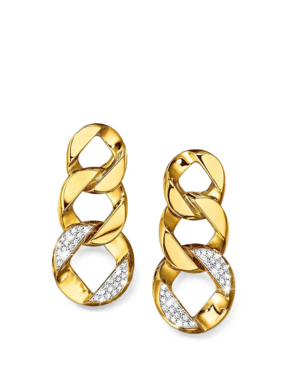 VERDURA VIP Piccolo Pendant diamond curb link earrings - Oro