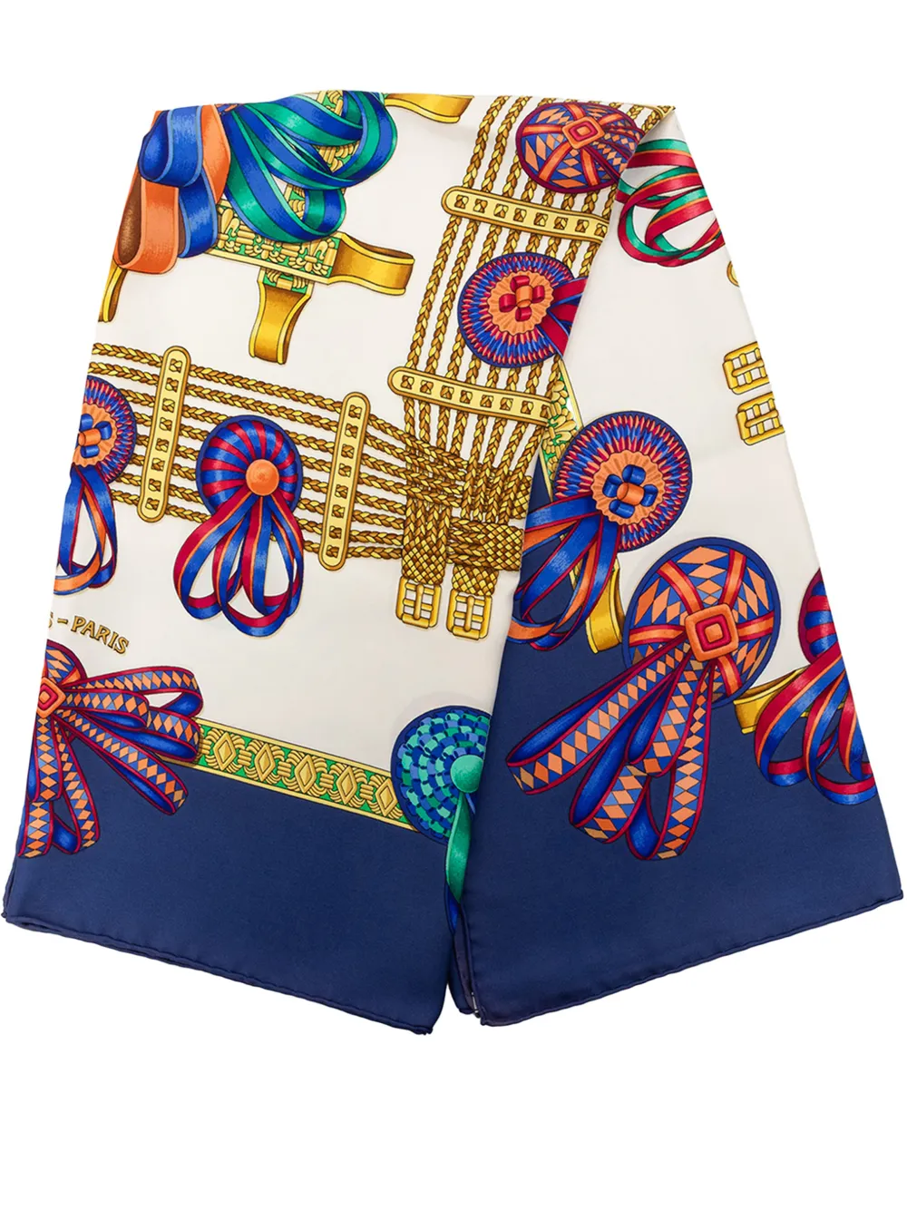 Hermès Pre-Owned 1980-2000 Les Rubans du Cheval Silk Scarf 90 scarves - Blu