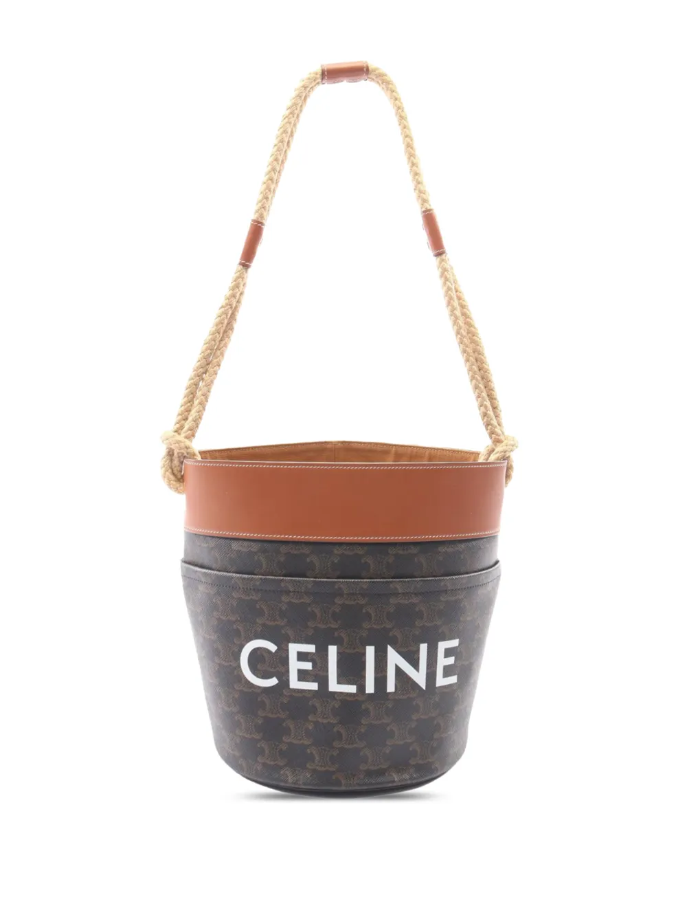 Celine Pre-Owned 2000-2026 Triomphe Coated Canvas bucket bag - Nero
