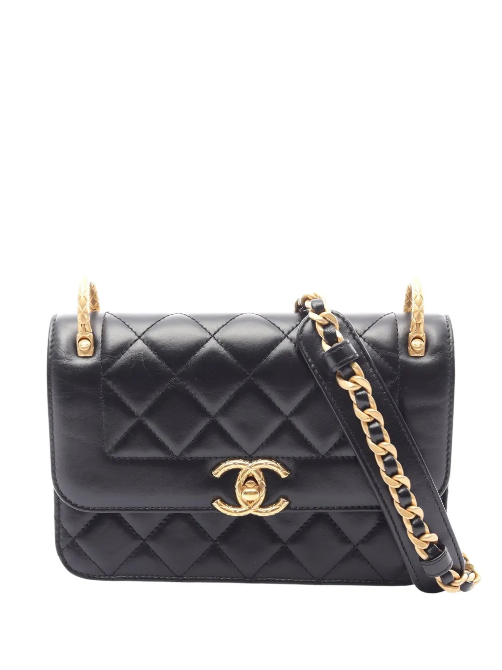 CHANEL Pre-Owned 2021-2026 CC Quilted Lambskin Single Flap crossbody bag - Nero