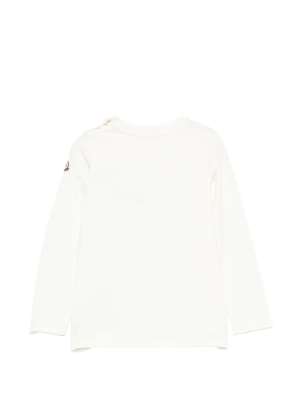 Moncler Enfant T-shirt van katoenen blend met lange mouwen en bloemen Wit