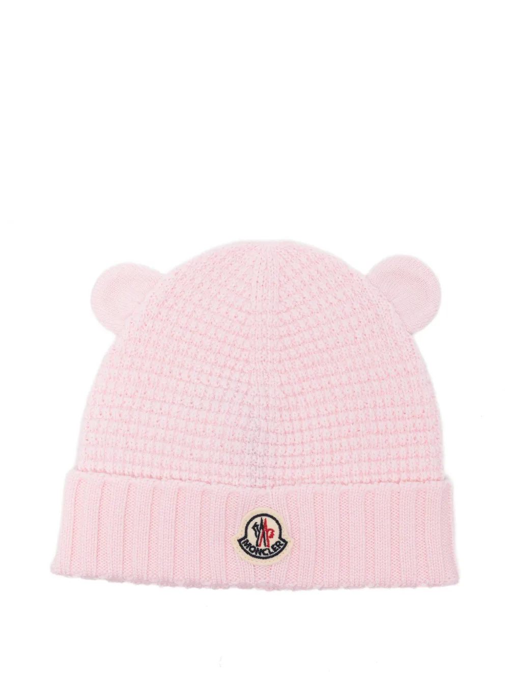 Moncler Enfant bonnet à patch logo - Rose Moncler Enfant bonnet à patch logo - Rose