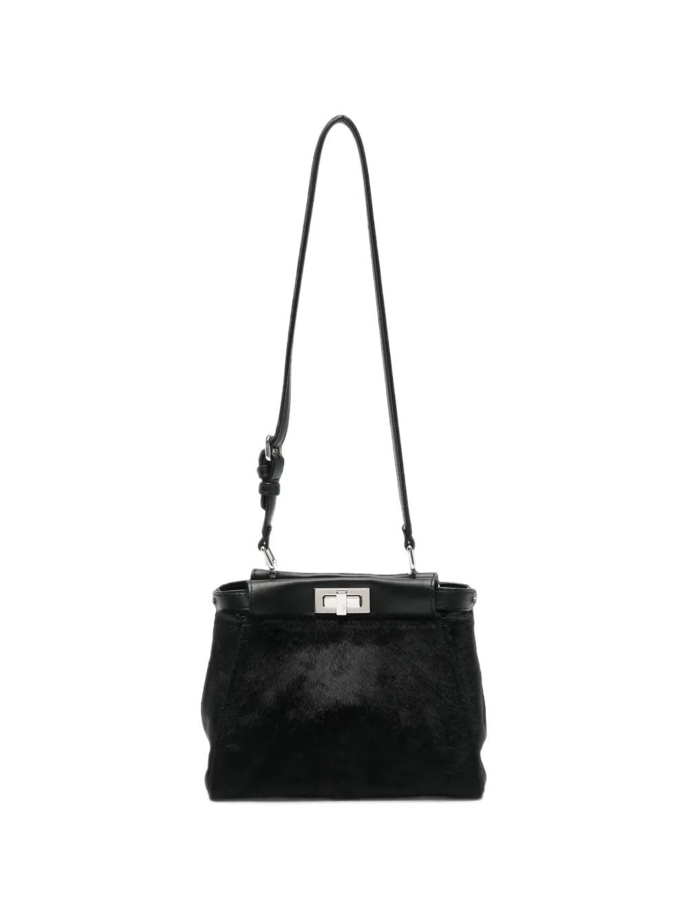 FENDI Peekaboo ISeeU xs calfhair shoulder bag - Black