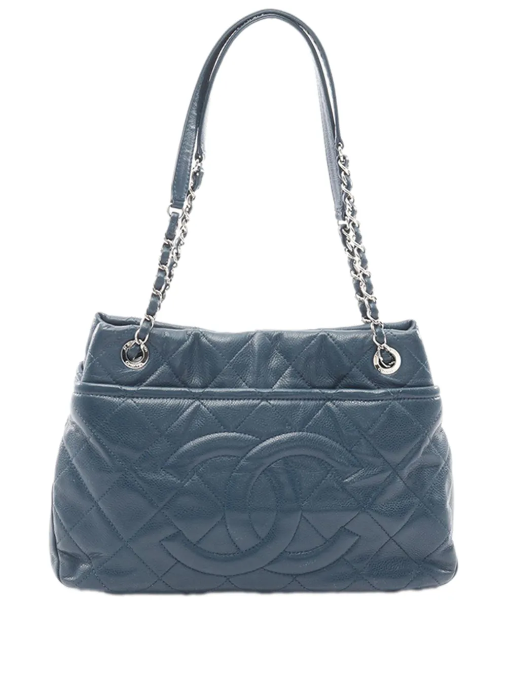 CHANEL Pre-Owned 2012-2013 CC Quilted Caviar tote bag - Blu