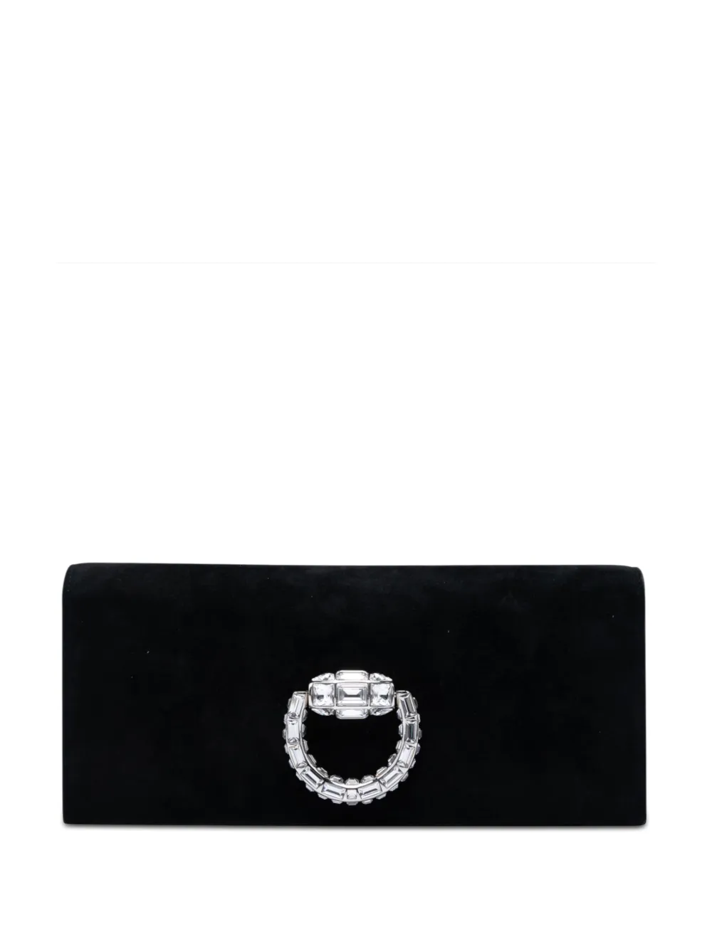 Gucci Pre-Owned 2016-2026 Suede Broadway Crystal clutch bag - Nero