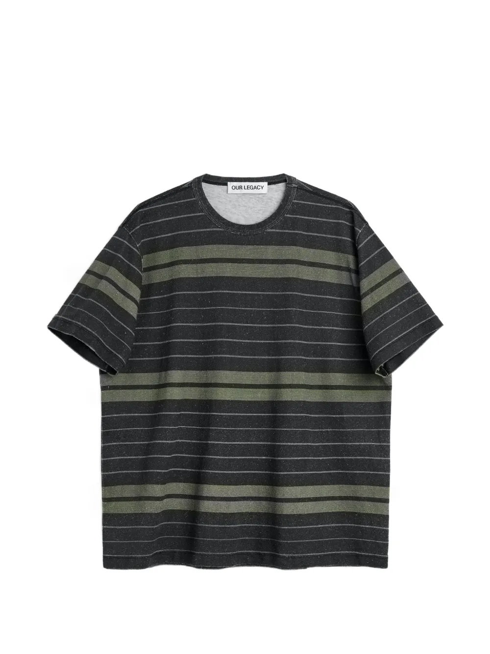 OUR LEGACY New Box gestreept T-shirt Zwart