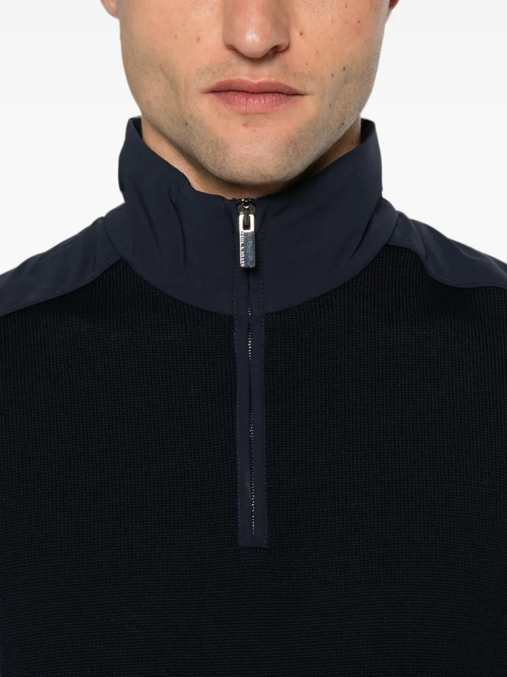 Paul & Shark Trui met vlakken en kwartrits Blauw