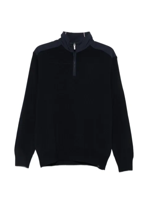 Paul & Shark quarter-zip panelled sweater