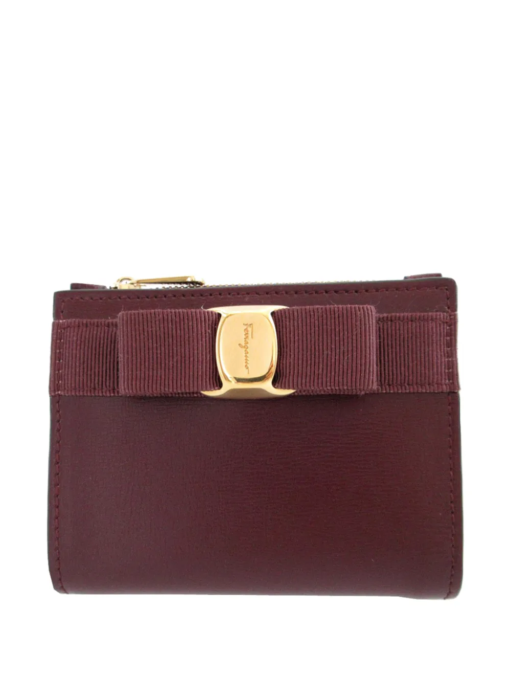 Ferragamo Pre-Owned 2010-2026 Leather Vara Bow Bifold Wallet small wallets - Rosso