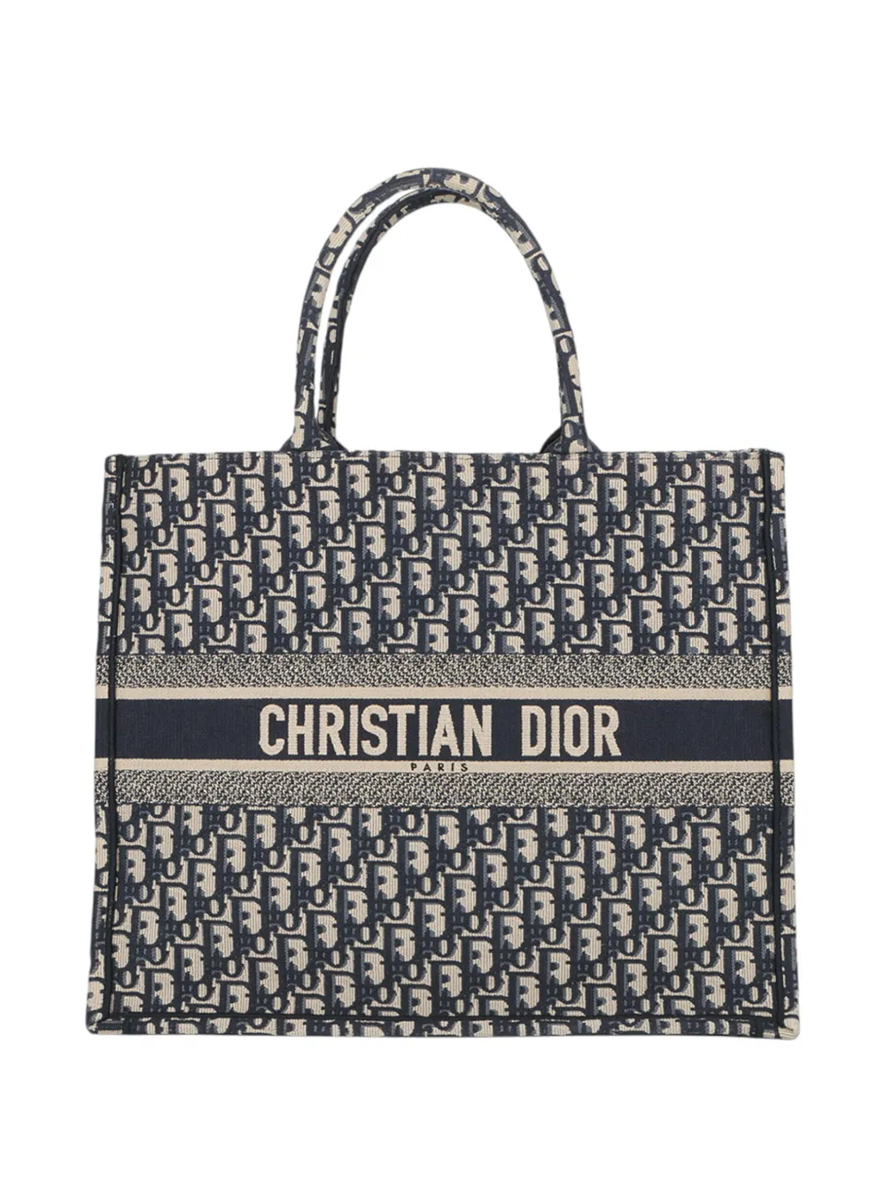 Christian Dior Pre-Owned 2021 Large Oblique Embroidered Canvas Book tote bag - Blue