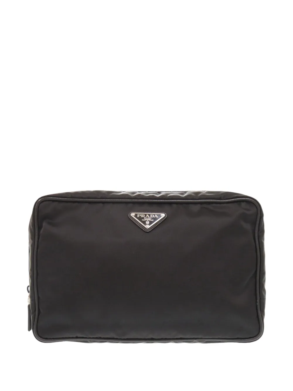 Prada Pre-Owned 2013-2026 Saffiano Trimmed Tessuto clutch bag - Nero