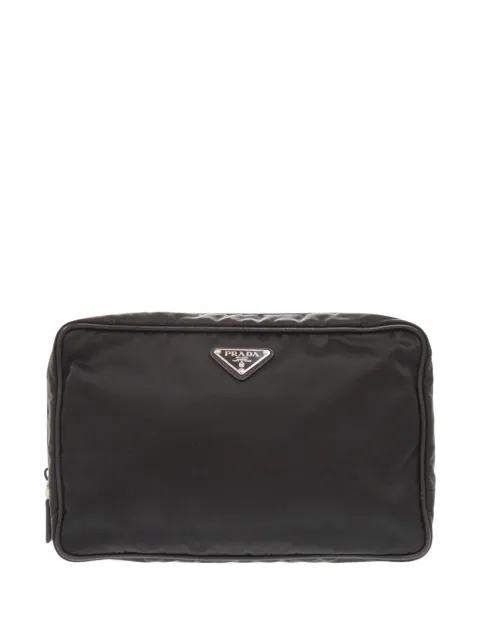 Prada Pre-Owned 2013-2026 Saffiano Trimmed Tessuto clutch bag