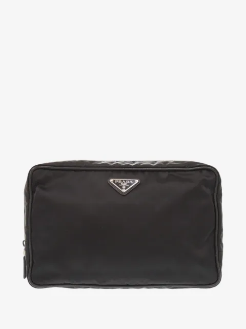 Prada Pre-Owned 2013-2026 Saffiano Trimmed Tessuto clutch bag