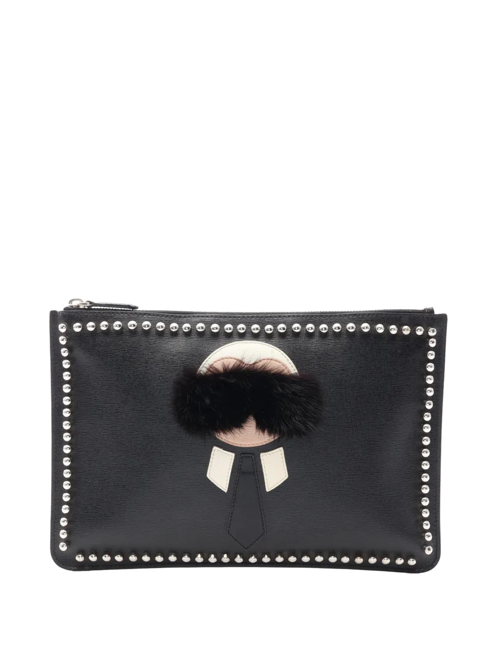 Fendi Pre-Owned 2014-2016 Calfskin Karlito clutch bag - Nero