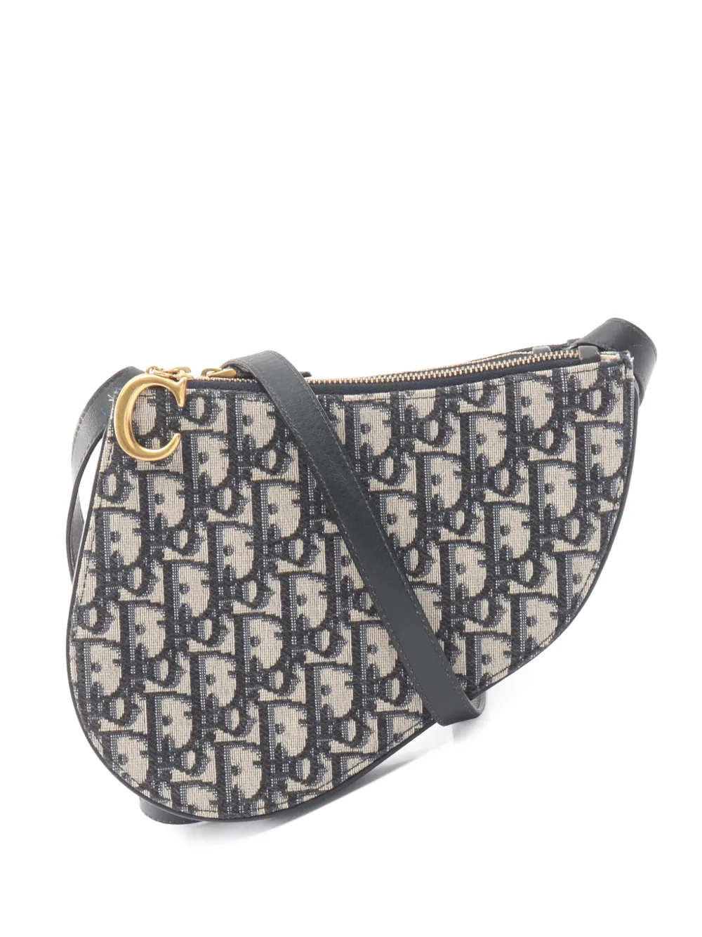 Christian Dior Pre-Owned 2000-2020 Oblique Canvas Saddle Triple Zip crossbody bag - Grigio