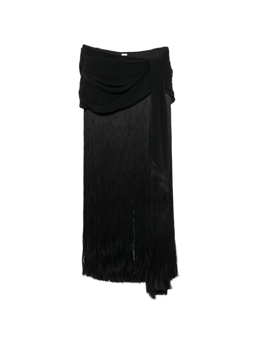 Cult Gaia Saman fringe-trimmed maxi skirt - Schwarz