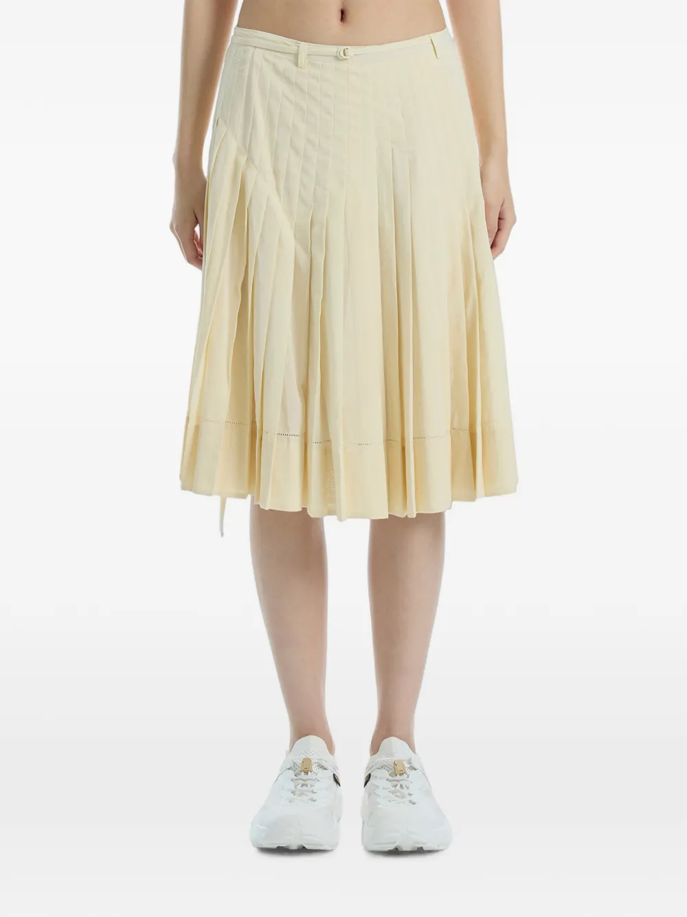 Low Classic pleated belted midi skirt - Giallo