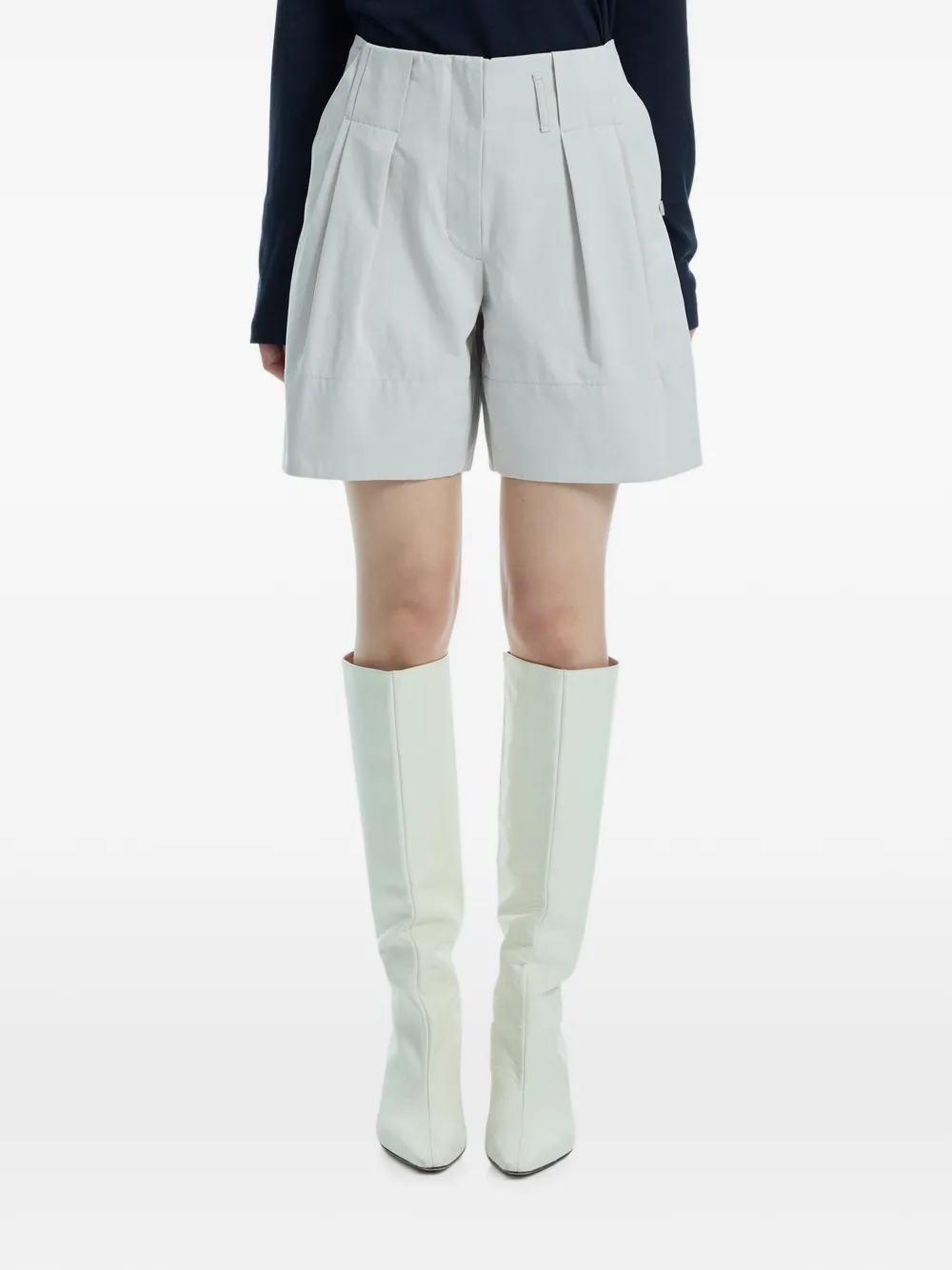 Low Classic tuck-point turn-up shorts - Grigio