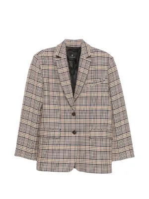 SANDRO チェック オーバーサイズジャケット | ブラウン | FARFETCH JP