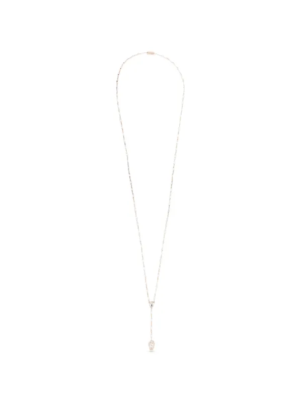 Alexander McQueen Pavé Skull Necklace in Gold