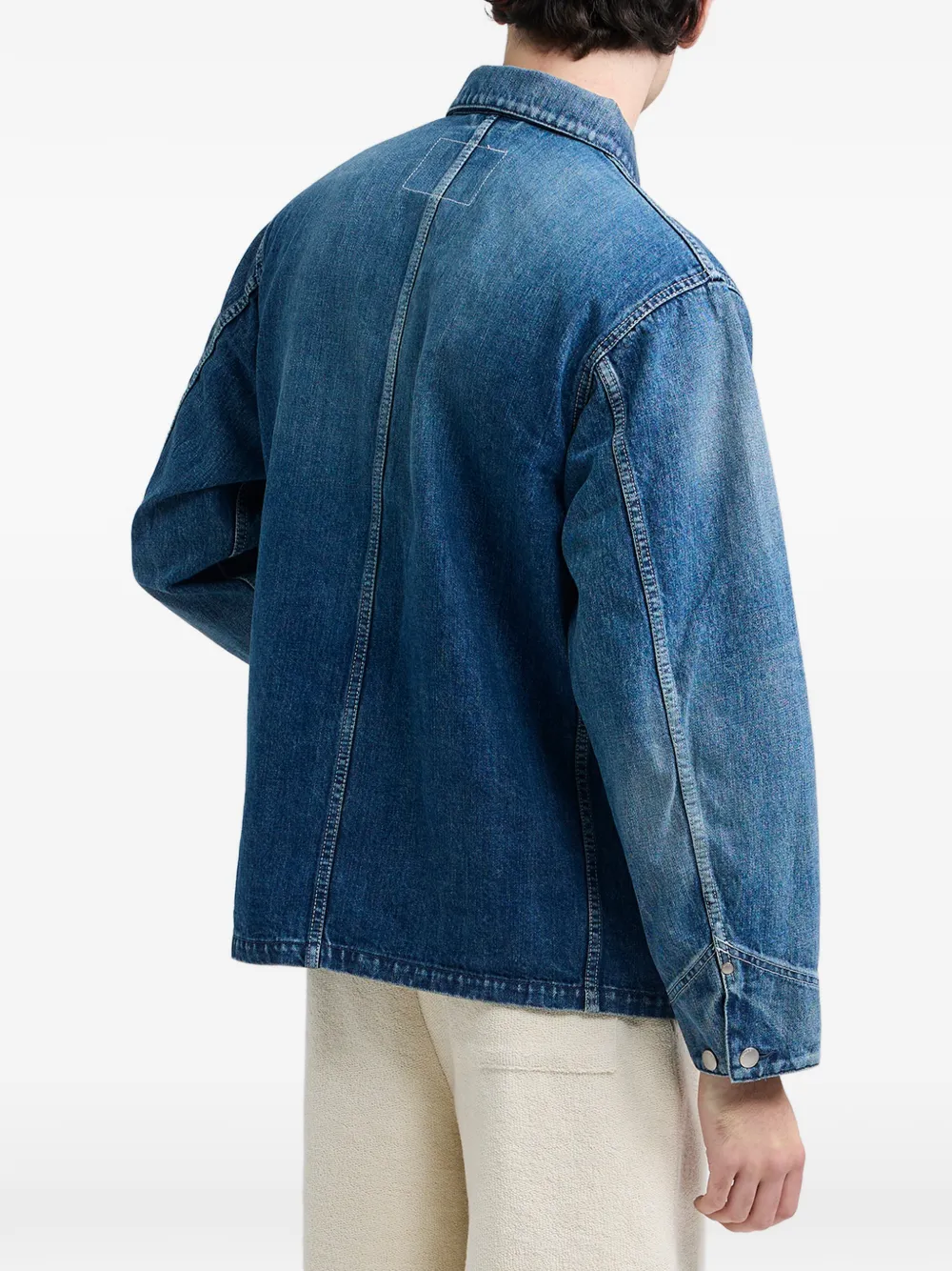 Vowels Chore denim jack met gebleekt effect Blauw
