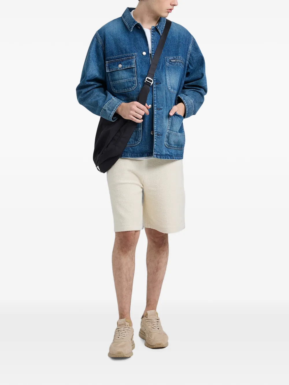 Vowels Chore denim jack met gebleekt effect Blauw