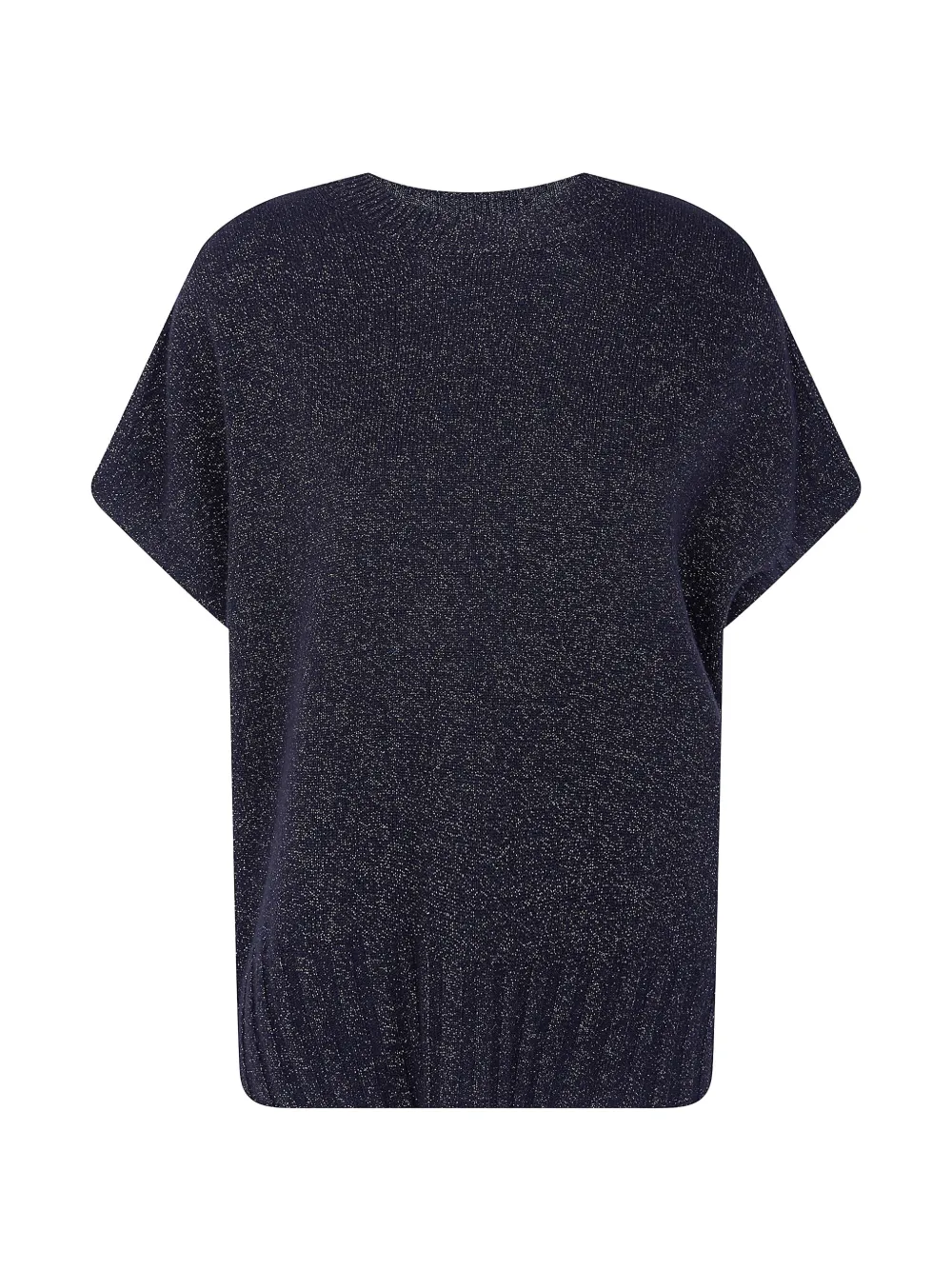 TWINSET lurex-knit short-sleeve sweater - Nero