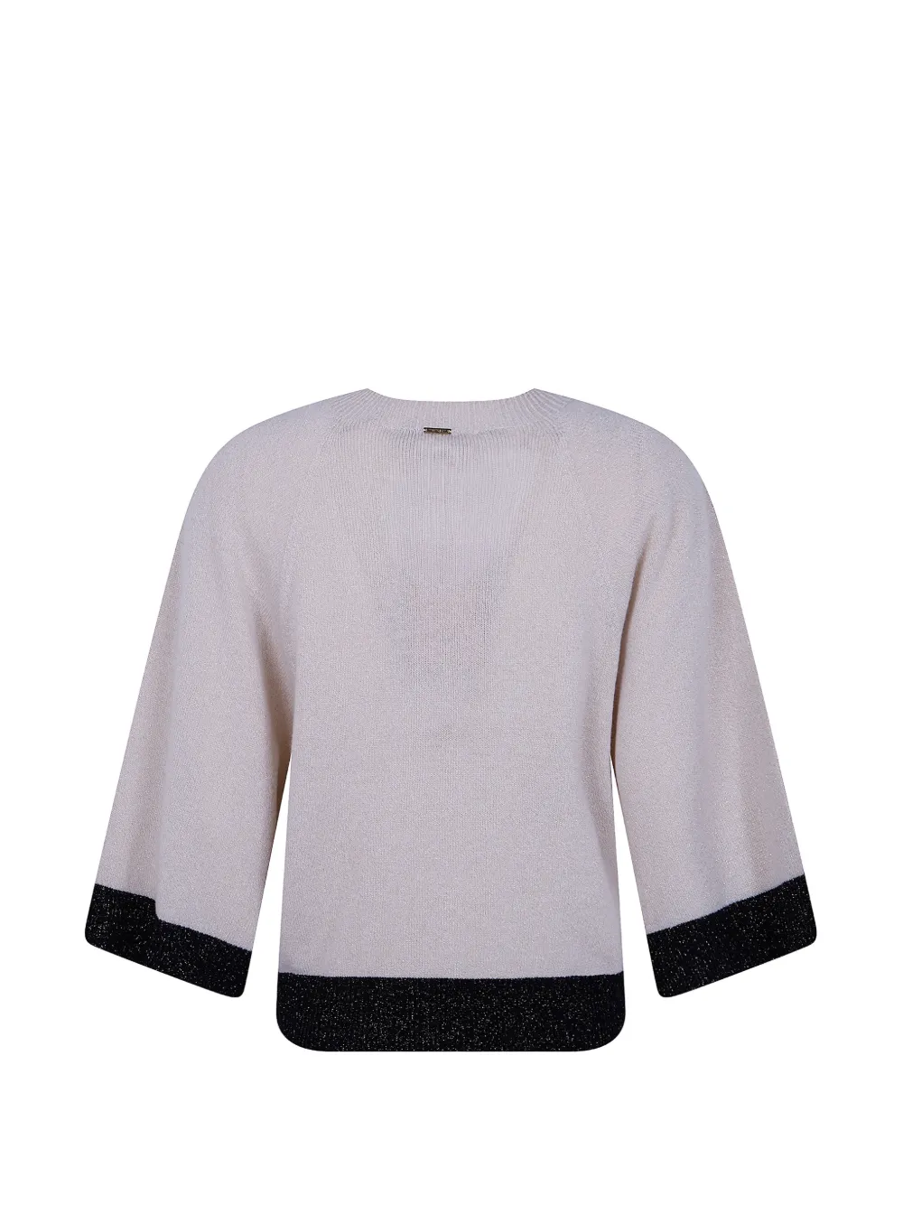 TWINSET Lurex gebreide trui met raglan mouwen Beige