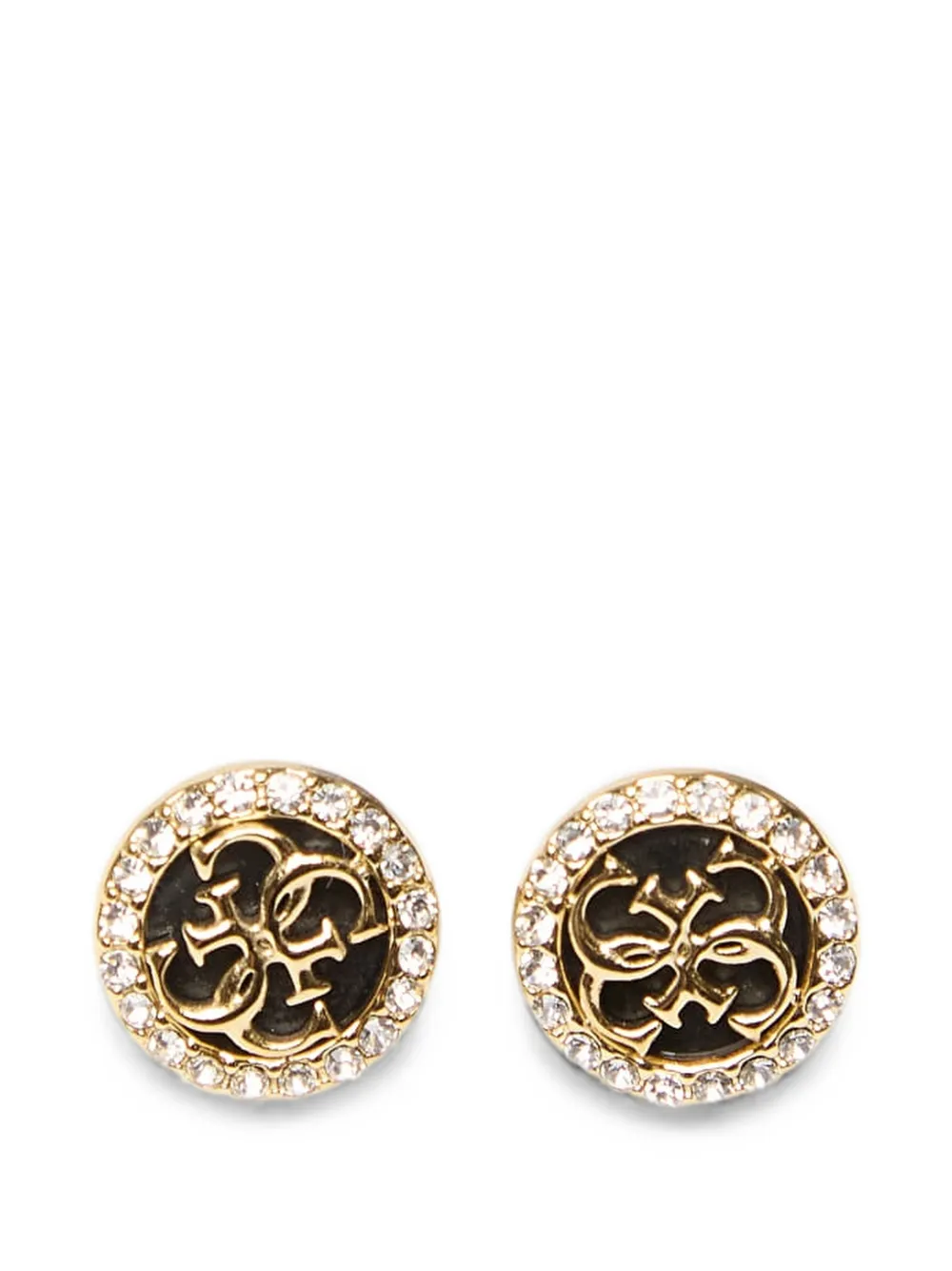 GUESS USA boucles d'oreilles serties de cristal à plaque logo GUESS USA boucles d'oreilles serties de cristal à plaque logo