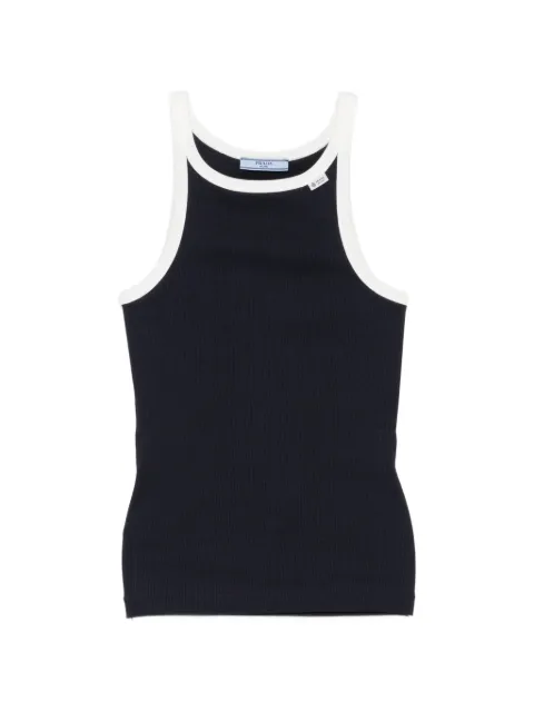 Prada ribbed-knit logo-patch vest top